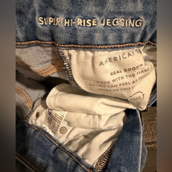 American Eagle Outfitters Light Blue Distressed Jeggings - Picture 5 of 5